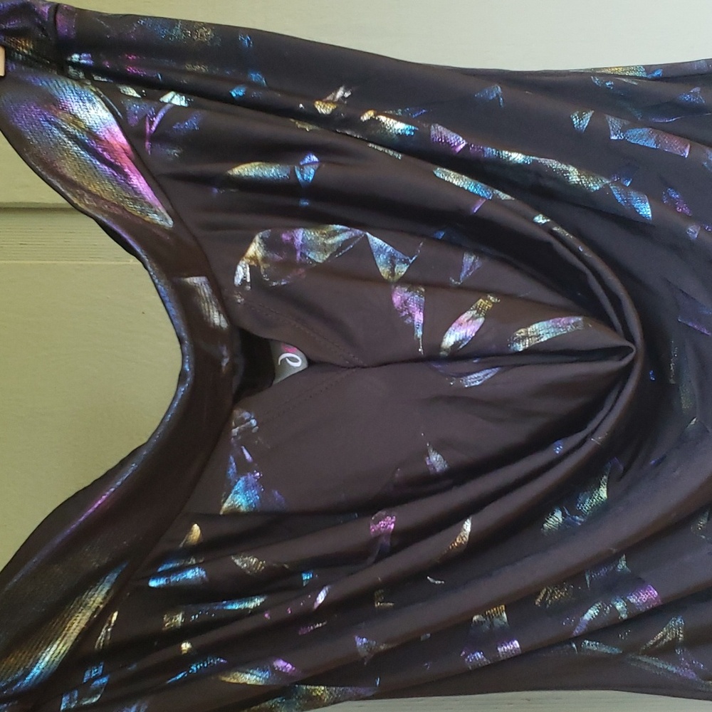 Dots strapless iridescent club party shirt size medium